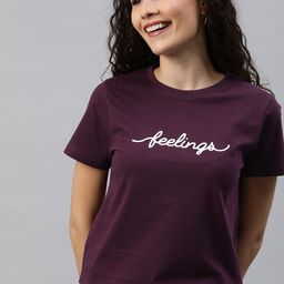 Mast  Harbour Women Purple Cotton Pure Cotton T-shirt with Printed Detail-image-12
