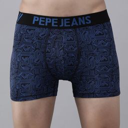 Pepe Jeans Men Black & Blue Printed Trunks- 8904311326625-picture-29