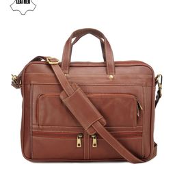 Teakwood Leathers Men Brown Leather Laptop Bag-51