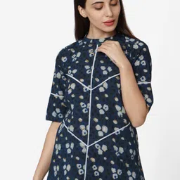Saanjh Women Blue & Black Floral Printed Tunic-picture-19
