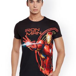 Marvel by Wear Your Mind Men Black Printed Round Neck T-shirt-image-89