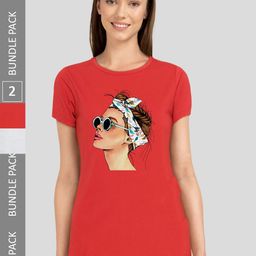 CHOZI Pack Of 2 Printed Bio Finish Running Cotton T-shirt-image-96