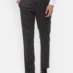 Louis Philippe Permapress Men Grey Regular Fit Solid Formal Trousers-image-88