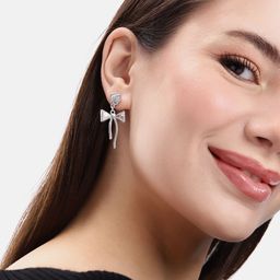 DressBerry Bow Shaped Stone-Studded Drop Earrings-50