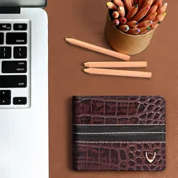 Hidesign Men Textured Leather Two Fold Wallet-30