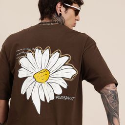 HERE&NOW Floral Printed Drop-Shoulder Sleeves Pure Cotton Relaxed T-shirt-picture-32