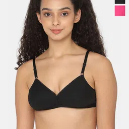 NAIDU HALL Pack of 3 Cotton Everyday Bra Non Padded Medium Coverage All Day Comfort-30