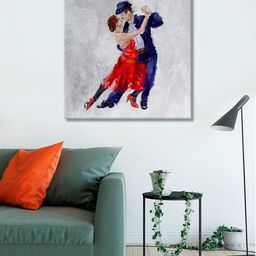 999Store Grey & Red Lovely Couple with Ballroom Dance Wall Art-48