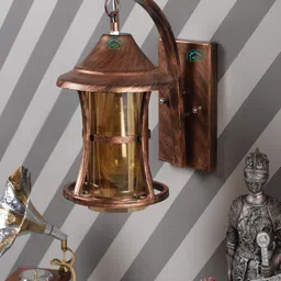 MFD HOME FURNISHING Copper-Toned Textured Traditional Armed Sconce Wall Lamp-21