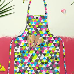 ArtzFolio Grey & White Printed Cotton Aprons-25