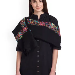 SHINGORA Women Black Embroidered Shawl-51