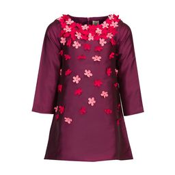 A Little Fable Girls Purple Self Design A-Line Dress-image-23