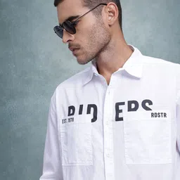 The Roadster Life Co. Typography Printed Drop-Shoulder Sleeves Relaxed Fit Casual Shirt-image-65