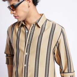 glitchez Classic Cool Vertical Striped Relaxed Fit Shirt-image-40