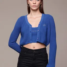 bebe Am To Pm Knitted Studded Sweater With a Top-image-74