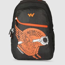 Wildcraft Unisex Black & Orange Printed Backpack-49
