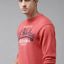 U S Polo Assn Denim Co Men Pink Brand Logo Printed Pullover-image-98