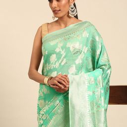 MOHEY Floral Woven Design Zari Saree-21