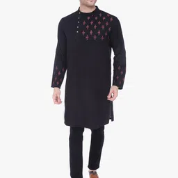 Kuons Avenue Men Black Printed Kurta-picture-51