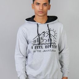 MABYN Men Grey Printed Hooded Cotton Sweatshirt-picture-25