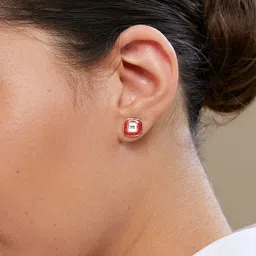 MINUTIAE Rose Gold-Plated Quirky Studs Earrings-4