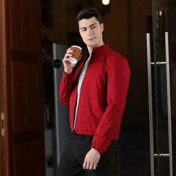 Blackberrys Men Red Mock Collar Tailored Jacket-image-36