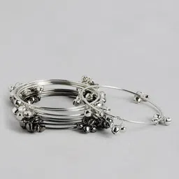 LAIDA Set of 8 Rhodium-Plated Oxidised Bangles image 5