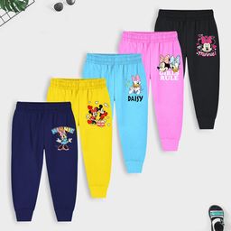 YK Disney Pack of 5 Infant Girls Printed Joggers-image-66