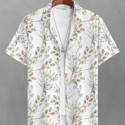 BULLMER Men White Straight Printed Casual Shirt-image-5