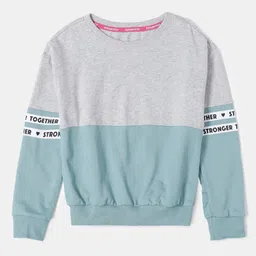 Jockey Girls Super Combed Cotton Printed Sweatshirt With Drop Shoulder Styling - AG66-image-13