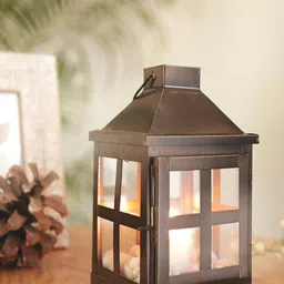 BEHOMA Brown Moroccan Lantern Shaped Table Lamp-picture-22