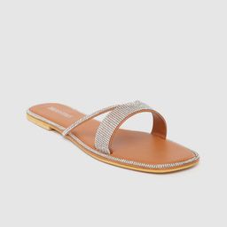 Thread Stories Women Embellished Open Toe Kolhapuri Flats-49