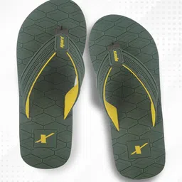 Sparx Men Olive Green & Yellow Thong Flip-Flops-47