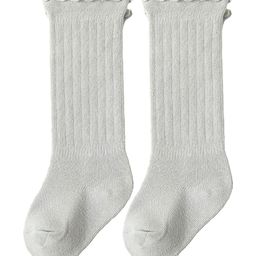 SYGA Infants Kids Striped Cotton Above Knee Socks-image-98