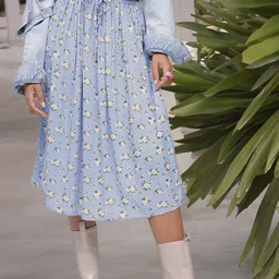 DressBerry Blooming Floral Pleated A-Line Skirt-picture-43