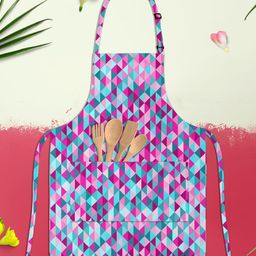 ArtzFolio Kids Pink & Blue Printed Cotton Aprons-38