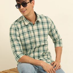 Bushirt Men Classic Opaque Checked Casual Shirt-picture-9