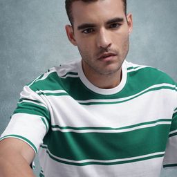 The Roadster Life Co. Striped Drop-Shoulder Sleeves Relaxed T-shirt-picture-10
