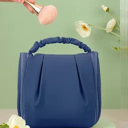 Aura Navy Blue Water Resistant Makeup Organiser-43