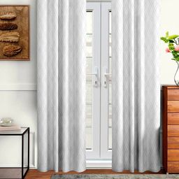 Cortina White Set of 2 Floral Long Door Curtain-image-9