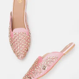 House of Pataudi Women Embellished Ethnic Mules-picture-33