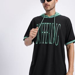 glitchez Typography Print Hooded Oversize T-shirt-picture-54