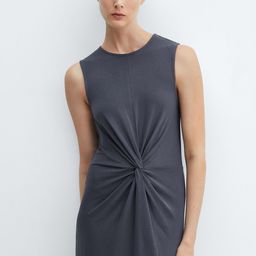 MANGO Pure Cotton A-Line Midi Dress-image-59