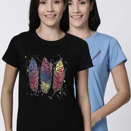 Kryptic Women Pack of 2 Printed Lounge T-Shirts-image-41