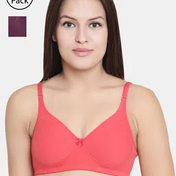 Floret Pack Of 2 Solid Non-Wired Lightly Padded T-shirt Bra F20560-image-81