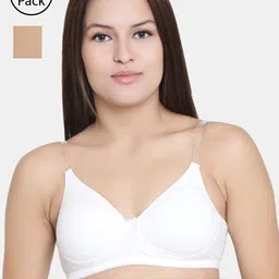 Floret Pack of 2 Solid Non-Wired Lightly Padded T-shirt Bras F20560-image-51