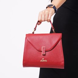 Lavie Women Gypsy Pro Red Solid Structured Satchel Bag-image-75