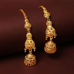 ASMITTA JEWELLERY Gold-Toned Circular Jhumkas Earrings-18