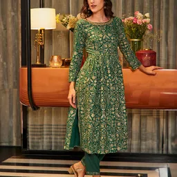 W Floral Printed Straight Kurta With Trousers & Dupatta-picture-30