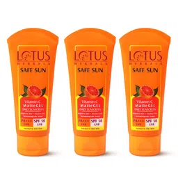 Lotus Herbals 3Pcs Safe Sun Vitamin-C MatteGEL SPF50 Daily Sunscreen - 100g each-47